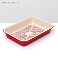 Туалет средний с сеткой 36 х 26 х 6,5 см, бежевый/красный