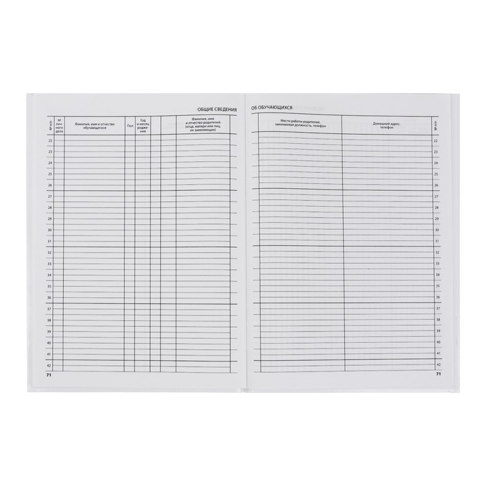 Классный журнал для 1-4 классов А4, 96 листов, твёрдая обложка, белый блок