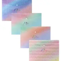 Папка-конверт на кнопке формат А4 180мкр блестящая МИКС Структура (штрихкод на штуке)