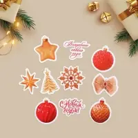 Наклейки новогодние на окна &laquo;Волшебный вечер&raquo;, многоразовые, 10 х 10 см