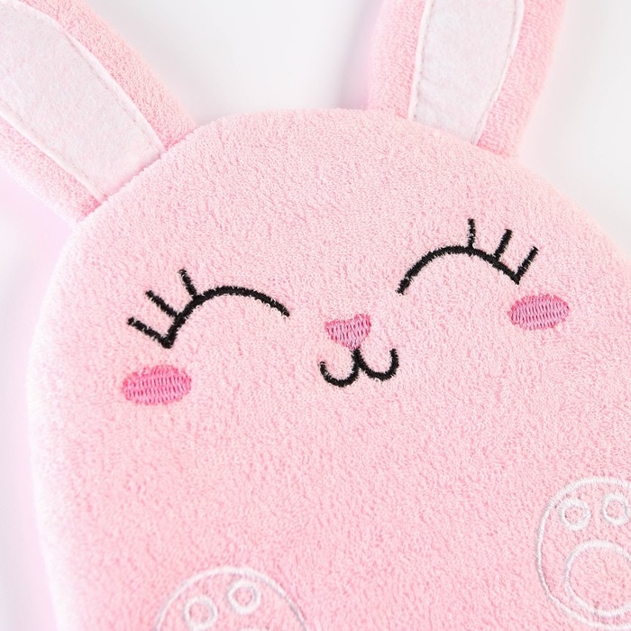 Мочалка детская для купания &laquo;Зайка&raquo;, варежка, из махры