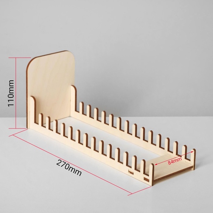 Подставка под открытки 15 ячеек, 8,4&times;27&times;11 см, толщина 3 мм, цвет бежевый