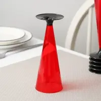 Фужер одноразовый &laquo;Конус&raquo;, 150-180 мл, 6 шт в упаковке, цвет красный с чёрной ножкой