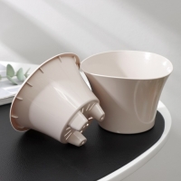 Кашпо для цветов со вставкой &laquo;Лагуна&raquo;, 600 мл, d=13 см, h=9 см, цвет бежевый