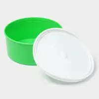 Контейнер пищевой ПластоС, 450 мл, с герметичной крышкой, d=13 см, h=6 см, пластик, МИКС