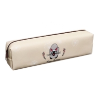 Пенал школьный "Зверьки", на молнии, бежевый Пенал школьный "Зверьки", на молнии, бежевый