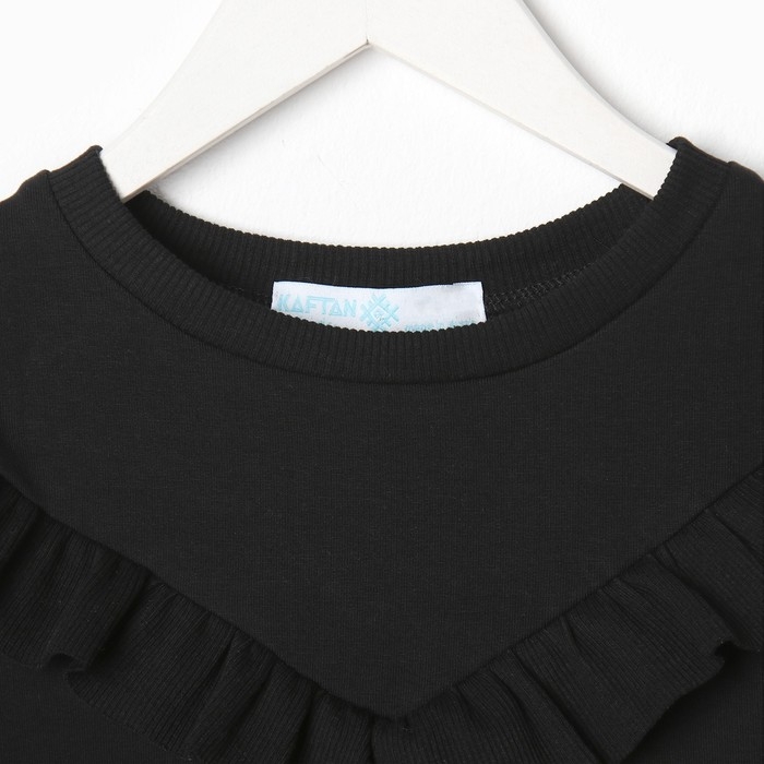 Платье с рюшей KAFTAN Платье с рюшей KAFTAN "Basic line" р.30 (98-104), черный