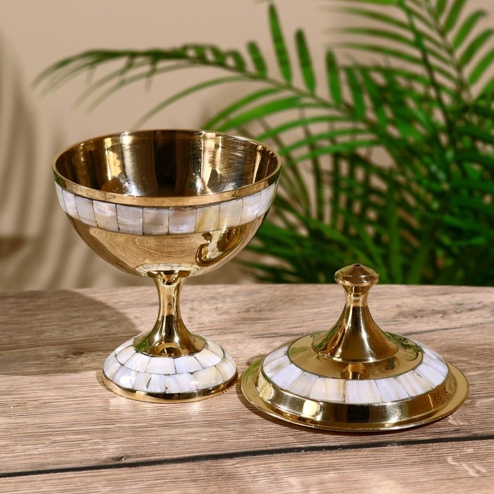 Сахарница "Мио" латунь, перламутр 16 см