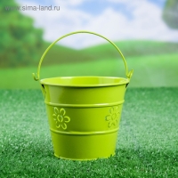 Кашпо "Ведерко Леви" зеленое, 10х10х10см