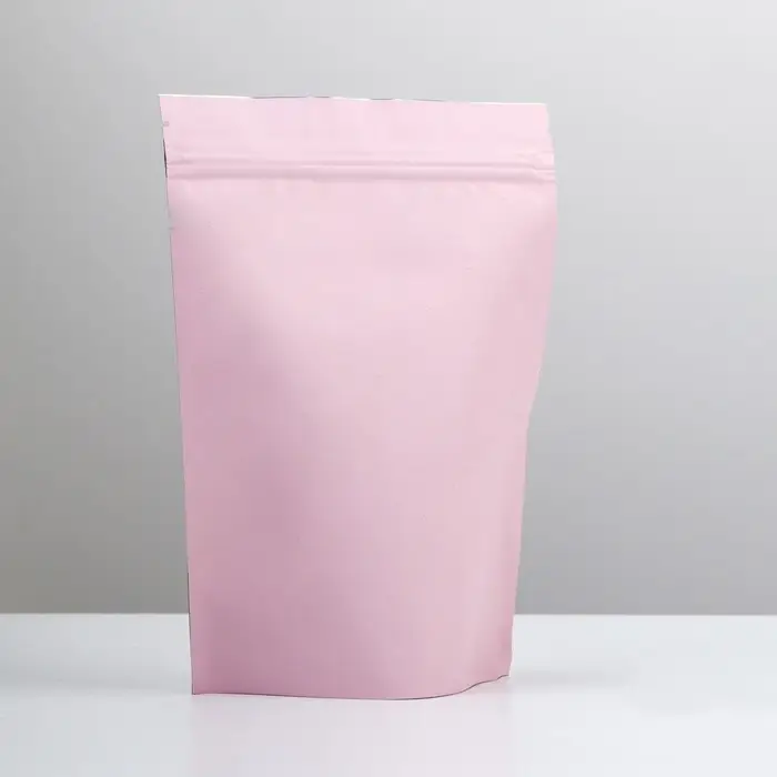 Пакет дой - пак, матовый, розовый, 14&times;20&times;4 см