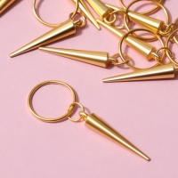 Пирсинг для волос &laquo;Клин&raquo;, 4,1 &times; 1 см, 10 шт, цвет золотистый