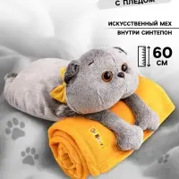 Мягкая игрушка &laquo;Кот Басик&raquo; с пледом, 60 см