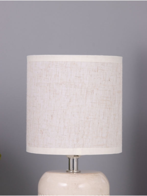 Лампа настольная "Рукия" 1х40Вт Е14 серый/экрю 13х13х25см