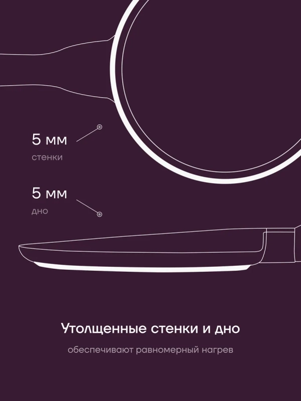 Сковорода блинная литая 22 см антипригарная ECO collection