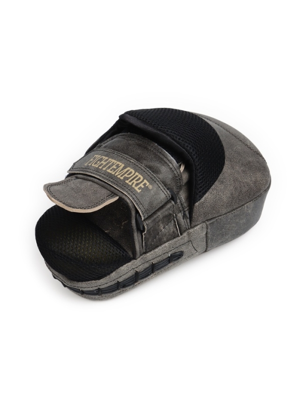 Лапы боксёрские изогнутые FIGHT EMPIRE, VINTAGE, натуральная кожа, ретро-серые, пара