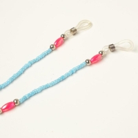 Цепочка для очков, шнурок на шею 75 см, белый с синим