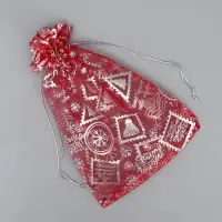 Мешочек подарочный органза &laquo;Новогодняя почта&raquo;, 16 х 24 см +/- 1.5 см