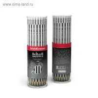 Карандаш чернографитный с ластиком Erich Krause "Megapolis", HB, грифель d=2.2 мм, дерево, шестигранный в тубусе, чёрный корпус