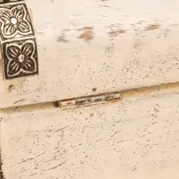 Сундучок "Солнце ацтеков" 19х12х11 см, манговое дерево, белый антик