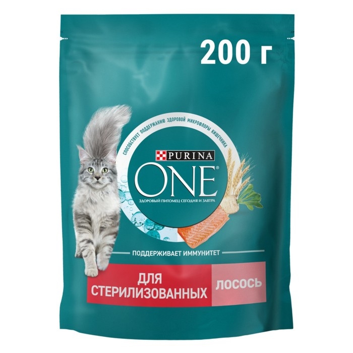 Сухой корм Purina one для стерилизованных кошек, лосось/пшеница, 200 г Сухой корм Purina one для стерилизованных кошек, лосось/пшеница, 200 г