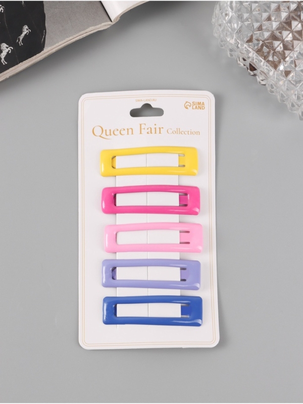 Невидимка для волос Невидимка для волос "Милен" (набор 5 шт) колор, 5 см, микс