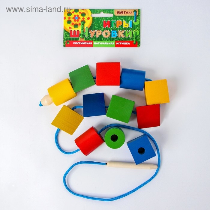 Шнуровка &laquo;Разноцветные геометрические фигуры&raquo;, 12 шт.