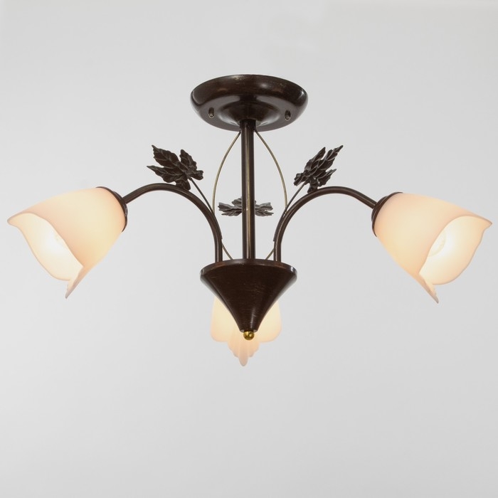 Люстра "Сусана" 3х15Вт Е27 коричневый/золото 53х53х32см BayerLux