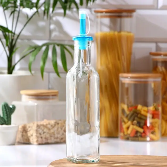 Бутыль стеклянная для соусов и масла &laquo;Классик&raquo;, 270 мл, 5&times;25 см, цвет крышки МИКС