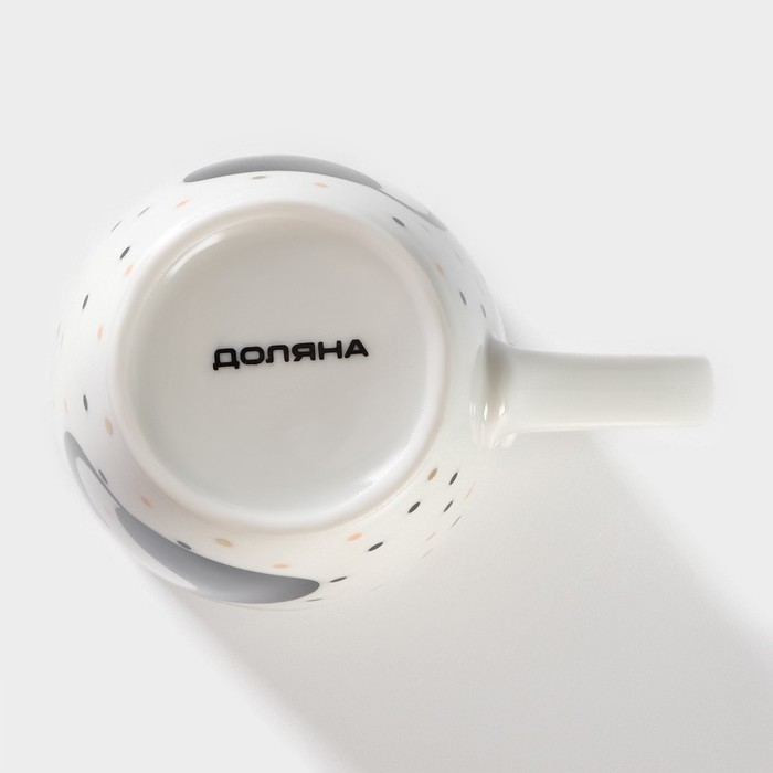 Кружка Доляна &laquo;Котик&raquo;, 350 мл, фарфор, цвет белый
