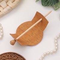 Заколка "Цветочек", береста