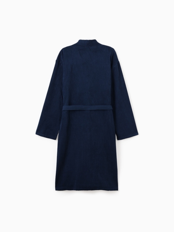 Халат мужской Экономь и Я, цв. тёмно-синий, р-р 56-58, 100% хл, 340 г/м2