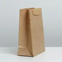 Пакет подарочный ламинированный, упаковка, &laquo;Крафтовый&raquo;, S 12 х 15 х 5.5 см