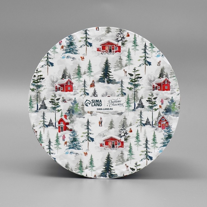 Коробка подарочная круглая &laquo;Подарок для тебя&raquo;, 14 х 16 см, Новый год