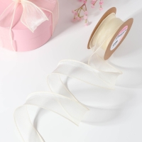 Лента капроновая &laquo;Волна&raquo;, с блеском, 40 мм, 10 &plusmn; 1 м, цвет сливочный №3