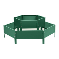 Клумба оцинкованная, 2 яруса, d = 60&ndash;100 см, h = 30 см, зелёная, Greengo