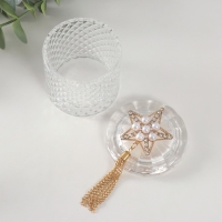 Шкатулка стекло "Звезда жемчужная" с кисточкой 6,6х6,5х7,8 см Шкатулка стекло "Звезда жемчужная" с кисточкой 6,6х6,5х7,8 см