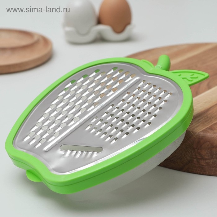 Тёрка с контейнером Доляна &laquo;Яблоко&raquo;, 20&times;15&times;4 см, цвет МИКС