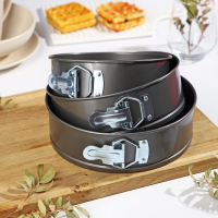 Набор форм для выпечки Доляна &laquo;Элин. Круг&raquo;, 3 предмета: d=18/20/22х6,5 см, съёмное дно, антипригарное покрытие, цвет чёрный