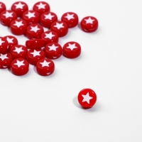 Бусина из акрила &laquo;Звезда&raquo;, 7&times;4 мм, (набор 10 г), цвет красно-белый