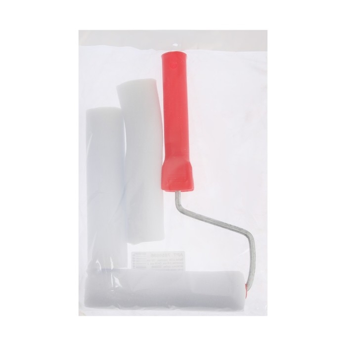 Валик ЛОМ, поролон, 150 мм, рукоятка d=6 мм, D=16 мм, 2 запасных шубки Валик ЛОМ, поролон, 150 мм, рукоятка d=6 мм, D=16 мм, 2 запасных шубки