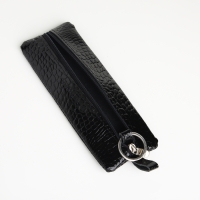 Ключница карманная на молнии, TEXTURA, длина 17 см, кольцо, цвет чёрный Ключница карманная на молнии, TEXTURA, длина 17 см, кольцо, цвет чёрный