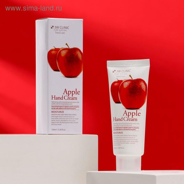 Увлажняющий крем для рук с экстрактом яблока 3W CLINIC Moisturizing Apple Hand Cream, 100 мл Увлажняющий крем для рук с экстрактом яблока 3W CLINIC Moisturizing Apple Hand Cream, 100 мл