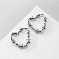 Серьги металл &laquo;Проволока&raquo; колючая, цвет серебро