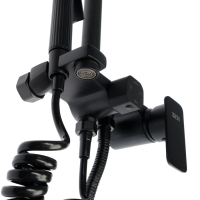 Душевая система ZEIN Z3863, смеситель, верхняя, ручная и гигиеническая лейка, полка, черная 993217 Душевая система ZEIN Z3863, смеситель, верхняя, ручная и гигиеническая лейка, полка, черная 993217