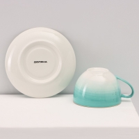 Сервиз фарфоровый чайный Доляна &laquo;Млечный путь&raquo;, 15 предметов: 6 чашек 220 мл, 6 блюдец d=13,5 см, молочник 300 мл, сахарница 350 мл, чайник 1000 мл, цвет бирюзовый