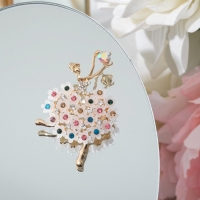 Брошь &laquo;Балерина&raquo; женственность, цветная в золоте