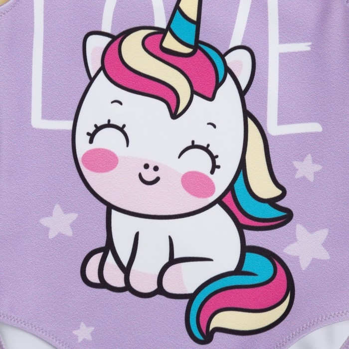 Купальник для девочки KAFTAN &laquo;Единорог&raquo;, рост 98 см, цвет лиловый