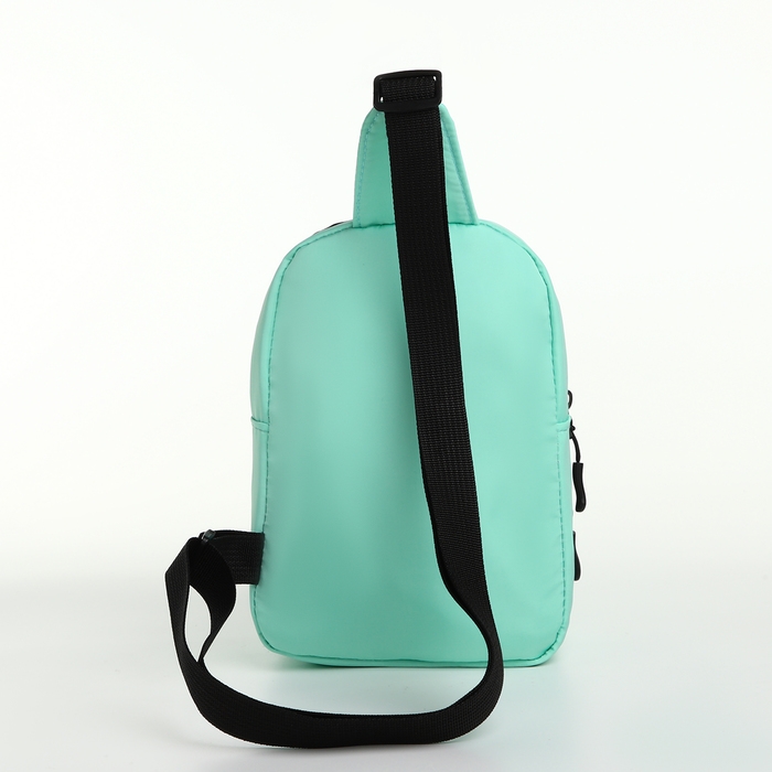 Сумка-слинг на молнии TEXTURA, наружный карман, цвет мятный