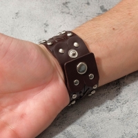 Браслет кожа &laquo;Минимал&raquo; плетение, цвет коричневый с серебром, 23 см