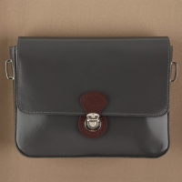 Застёжка для сумки, пришивная, 6 × 4 см, цвет тёмно-коричневый/серебряный Застёжка для сумки, пришивная, 6 × 4 см, цвет тёмно-коричневый/серебряный